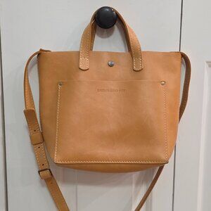 Portland Leather Mini Crossbody Tote in Sunflower